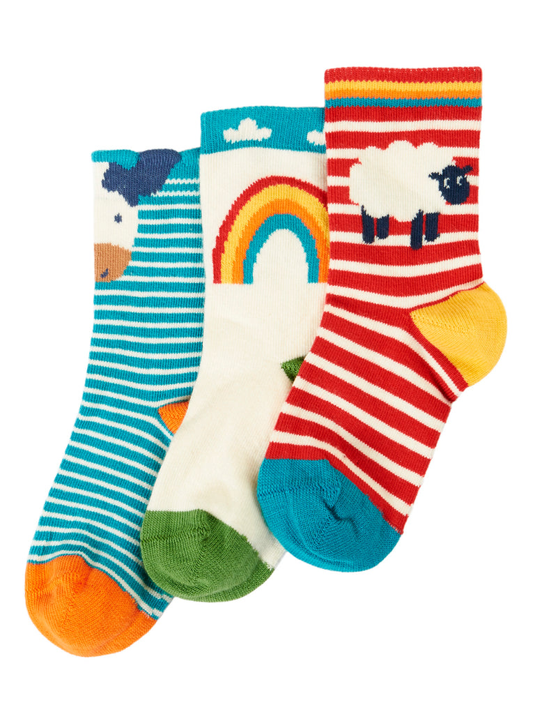 Frugi Little Socks Tractor Mult