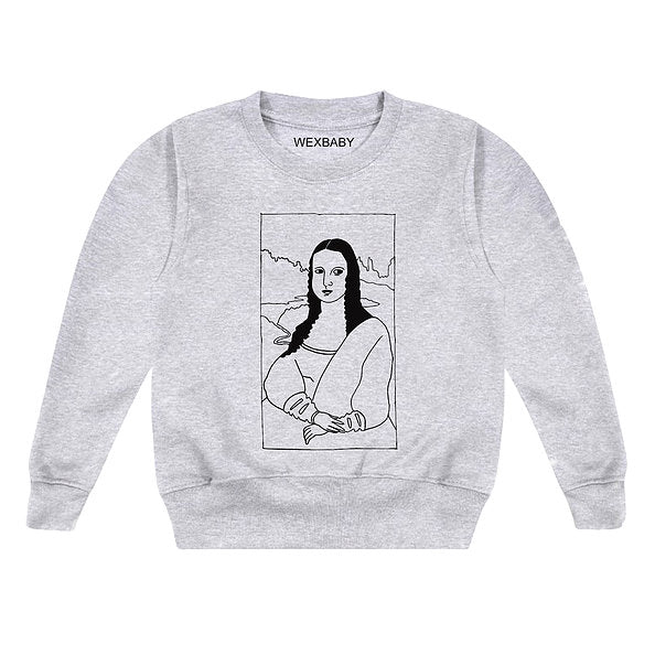 Wexbaby Mona Lisa Grey Sweatshirt -Grey outline