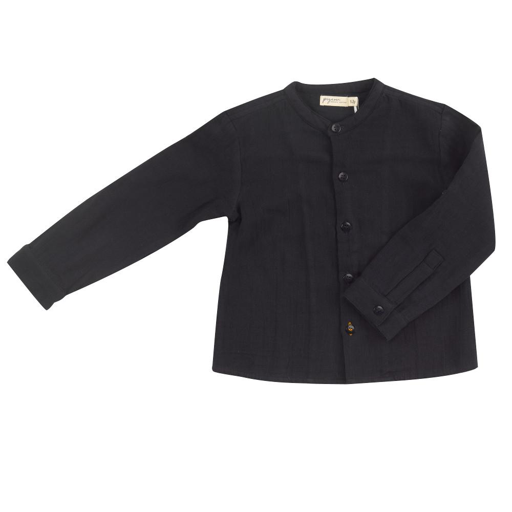 Pigeon Organics collarless shirt navy