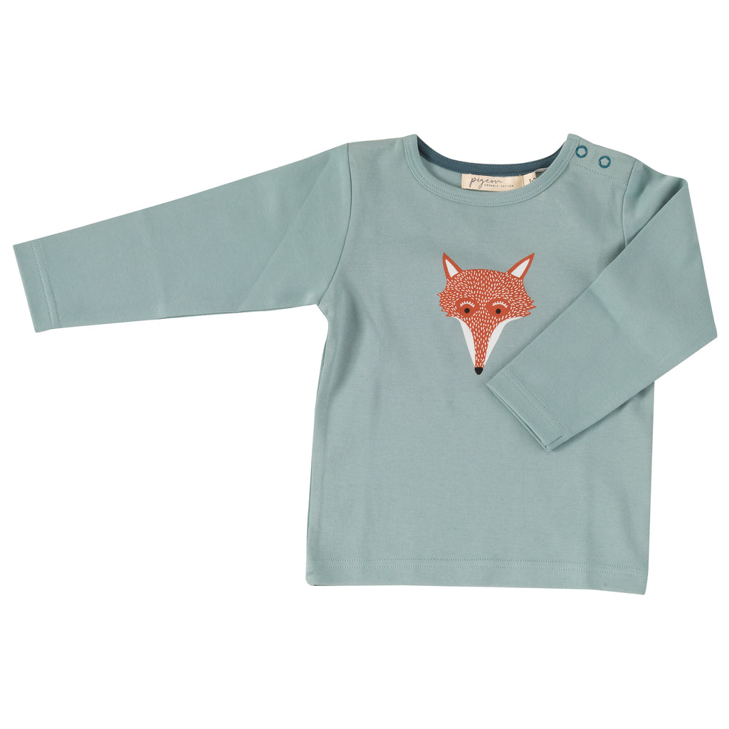 Pigeon Organics Long sleeve T Shirt Single Print Fox Face