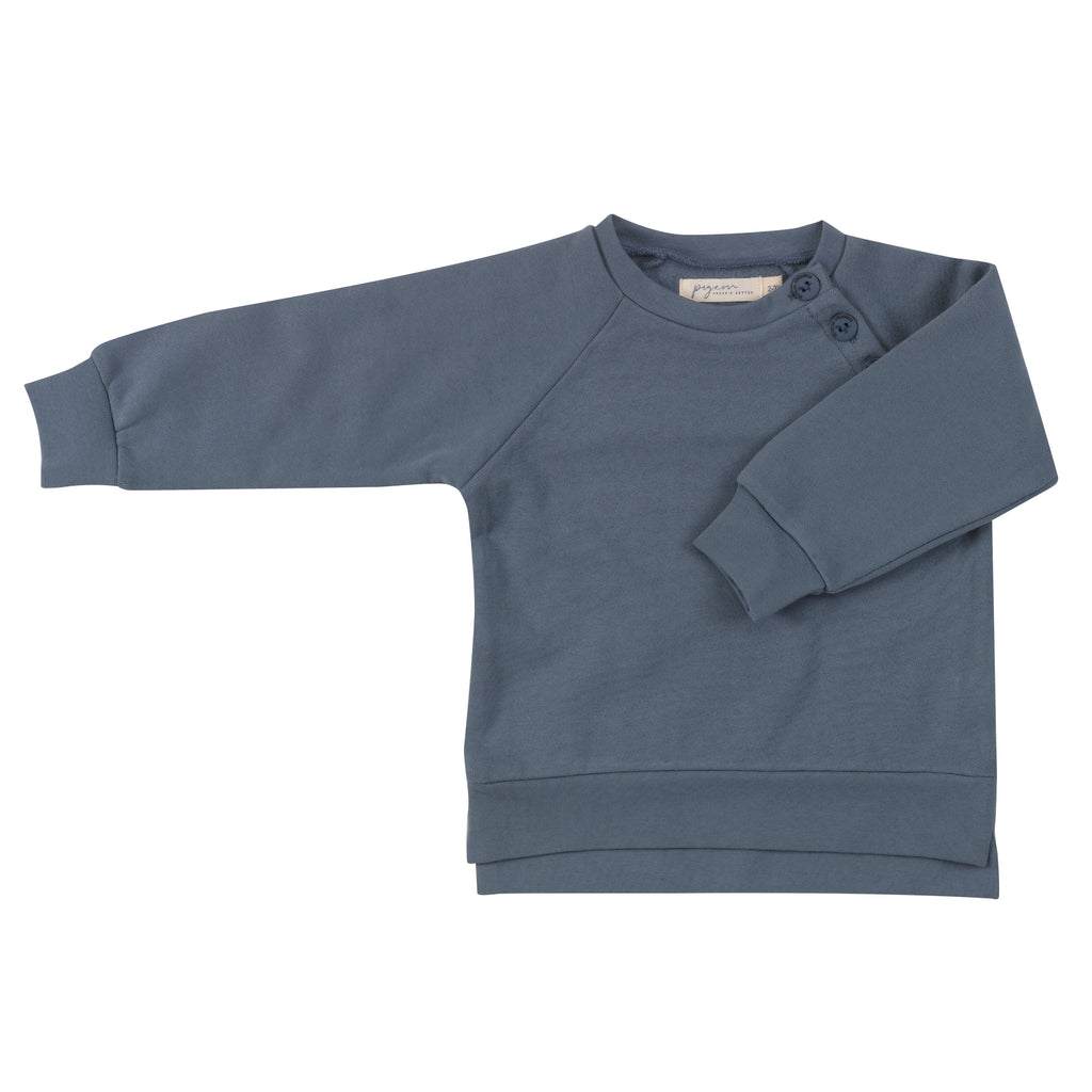 Pigeon Organics Velour Sweatshirt Storm Blue