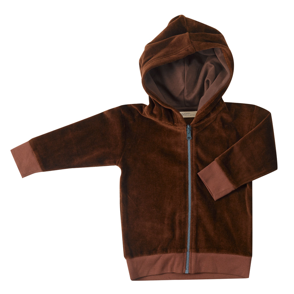 Pigeon Organics Velour Hoody Nut Brown