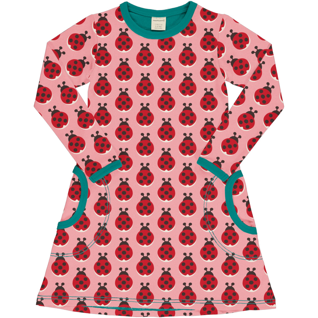 Maxomorra LS Dress Ladybug