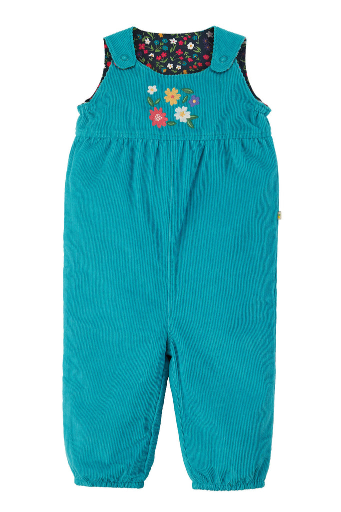 Frugi Lara Reversible Dungarees Camper Indigo Garden Life