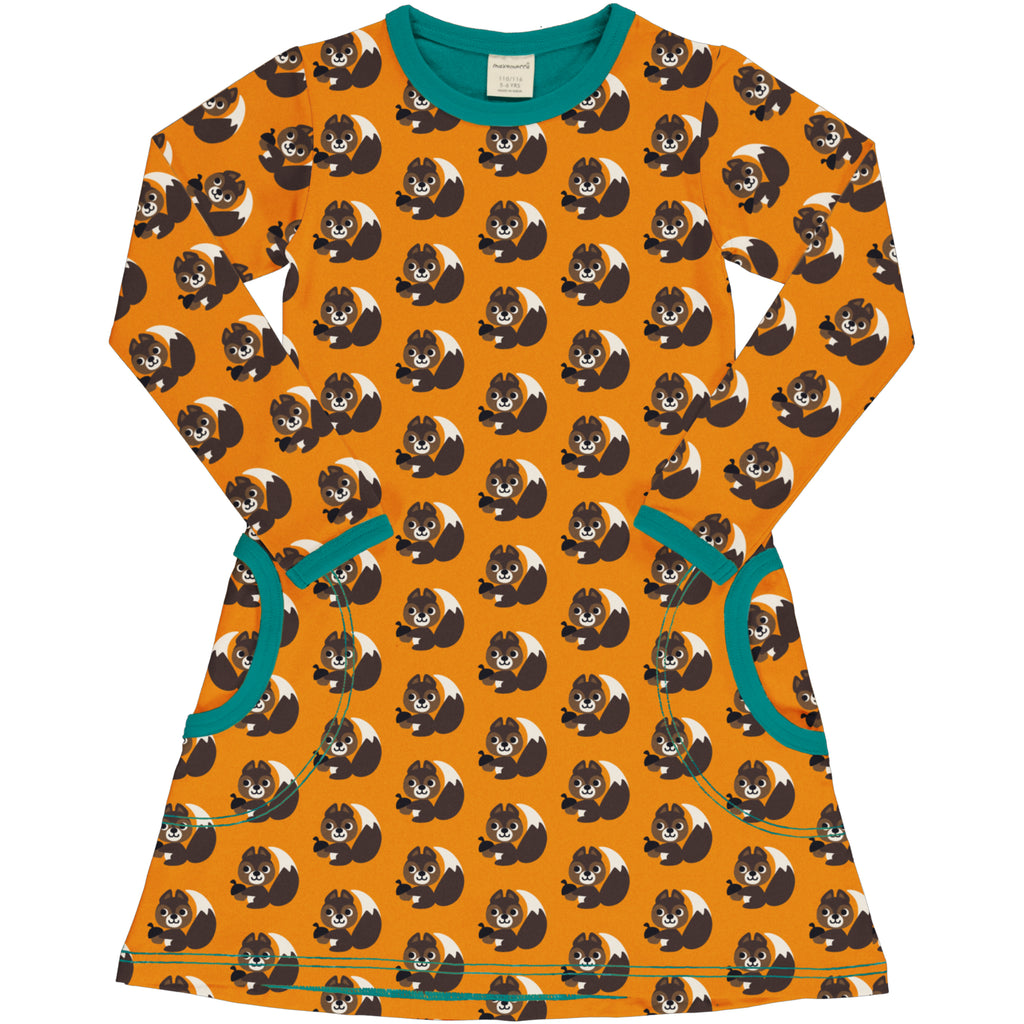 Maxomorra Sweat Dress Squirrel