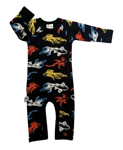 Fauna Kids LS Babyrow Rompersuit Koi Fish