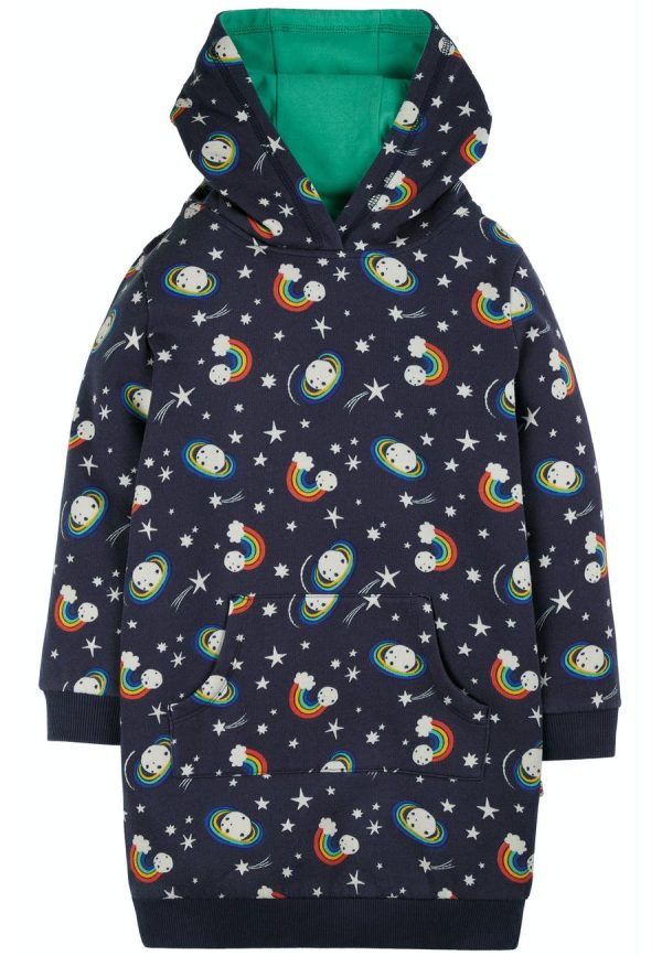 Frugi Harriet Hoody Dress Indigo Look At The Stars