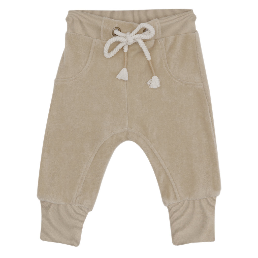 Kidwild Organic Velour Joggers Almond