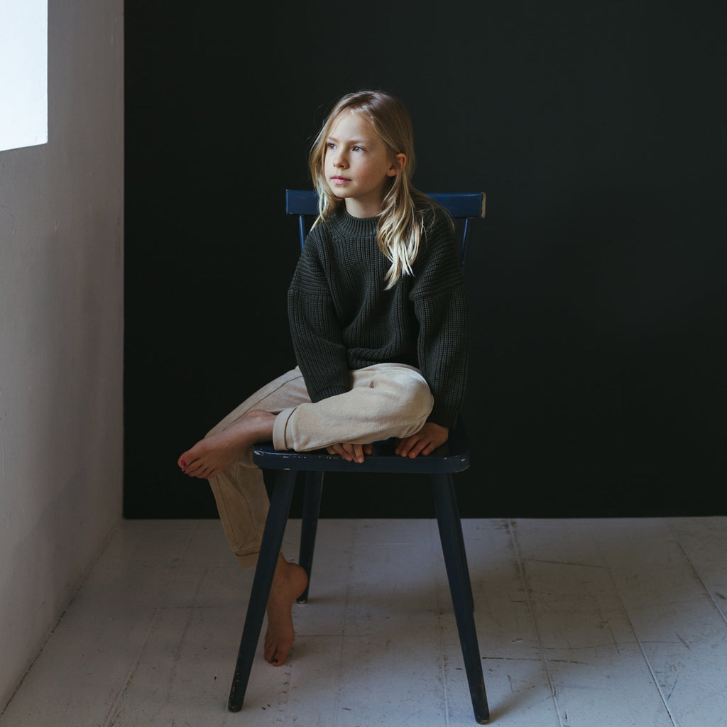 Kidwild Organic Velour Joggers Almond