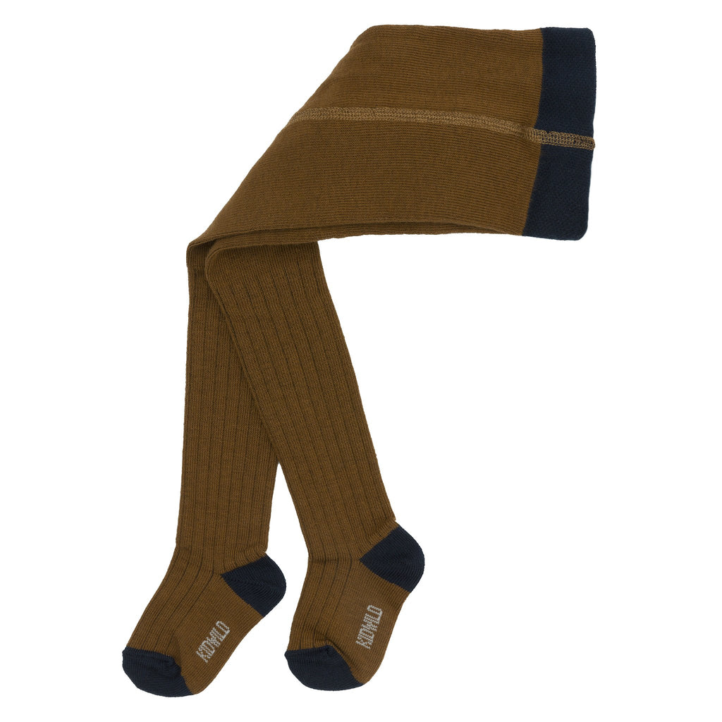 Kidwild Organic Rib Knit Tights Toffee