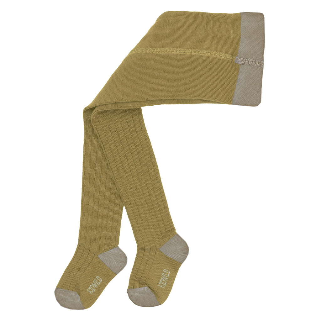 Kidwild Organic Rib Knit Tights Bronze