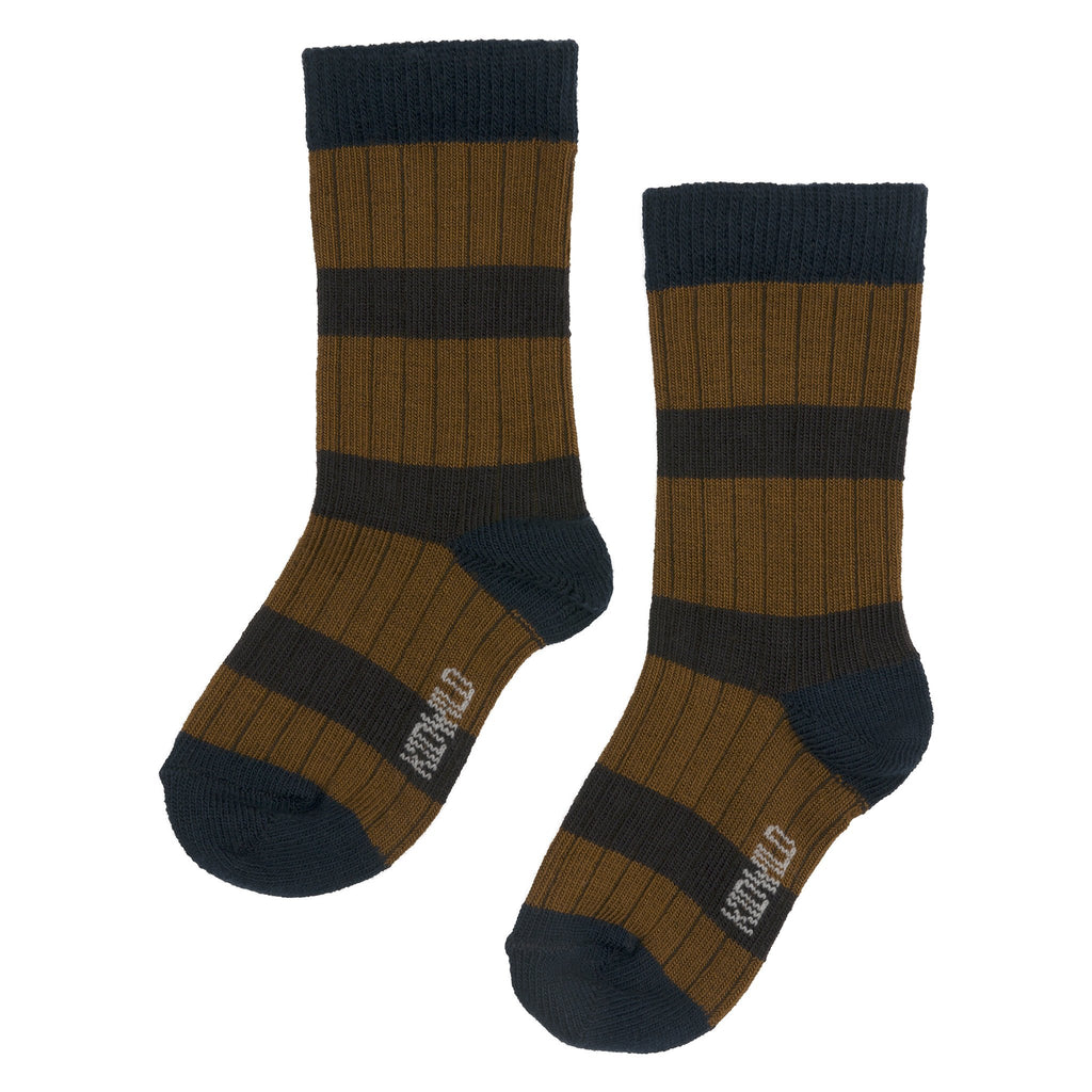 Kidwild Rib knit Knee Socks Toffee Stripe