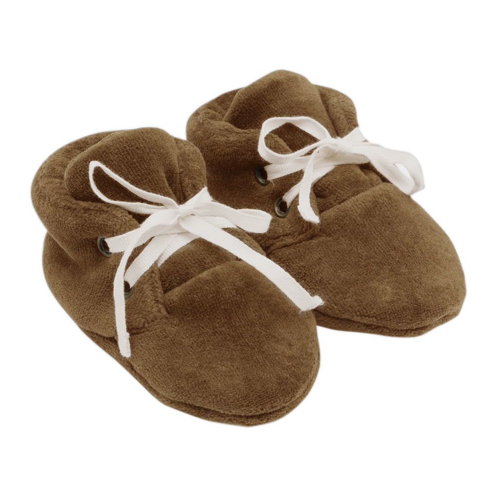 Kidwild Velour Baby Booties Forest/Toffee/Almond