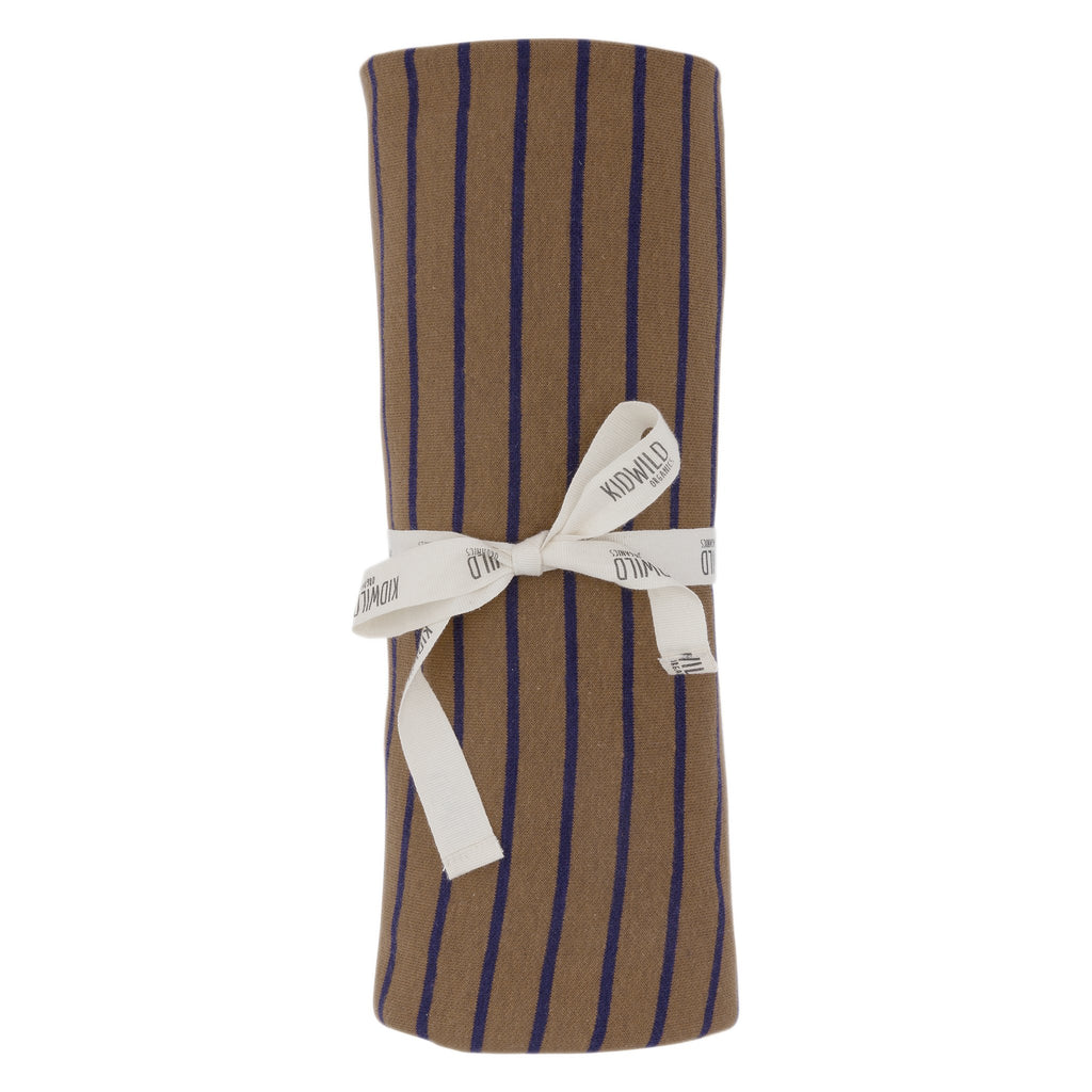 Kidwild Swaddle Blanket  Almond  and Toffee Stripe