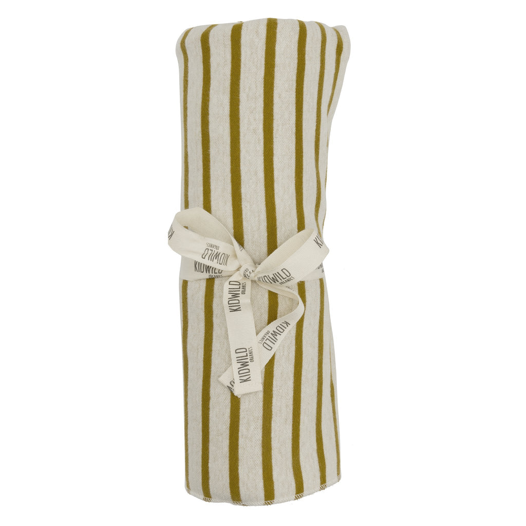 Kidwild Swaddle Blanket  Almond  and Toffee Stripe