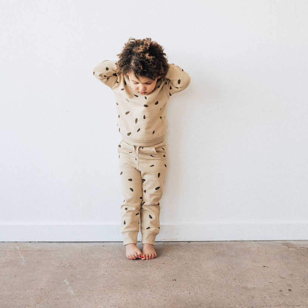 KidWild Sweatshirt Leaves AOP Oat