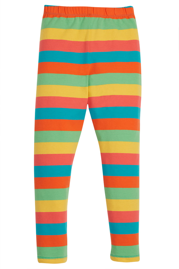 Frugi Libby Leggings  Camper Blue Rainbow Strripe