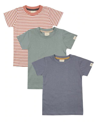 Turtledove London 3pk Layering Tee-shirts Stripe Sea Kelp