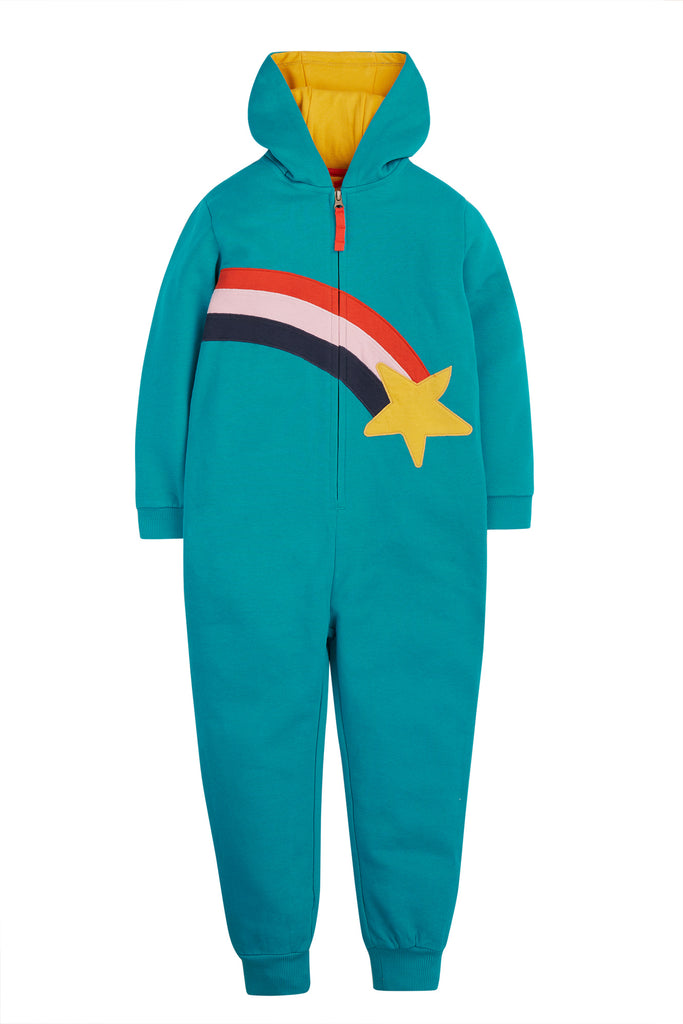 Frugi Big Character Snuggle Suit Camper Blue Star