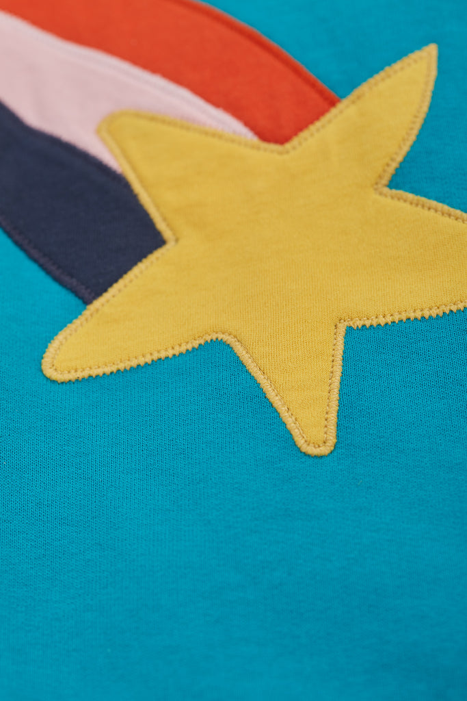 Frugi Big Character Snuggle Suit Camper Blue Star