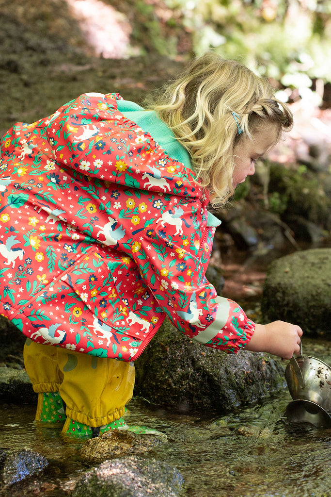 Frugi Puddle Buster Coat Watermelon Pegasus