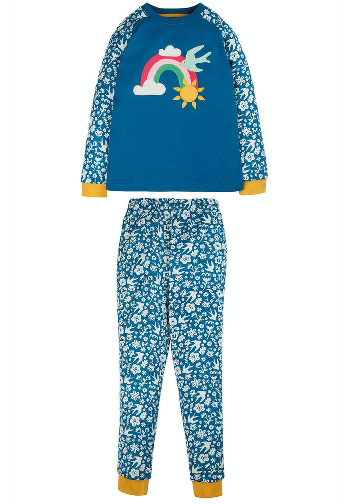 Frugi Jamie Jim Jams Loch Blue Bloom / Rainbow