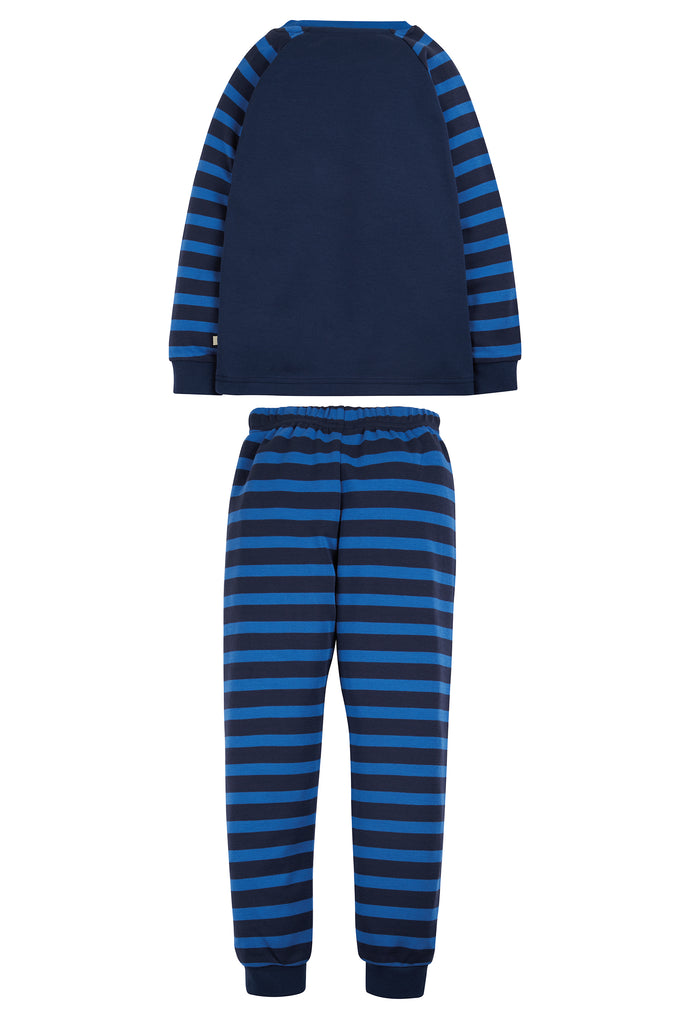 Frugi Navigator Long Johns PJ's Cobalt Indigo Stripe/ Boat