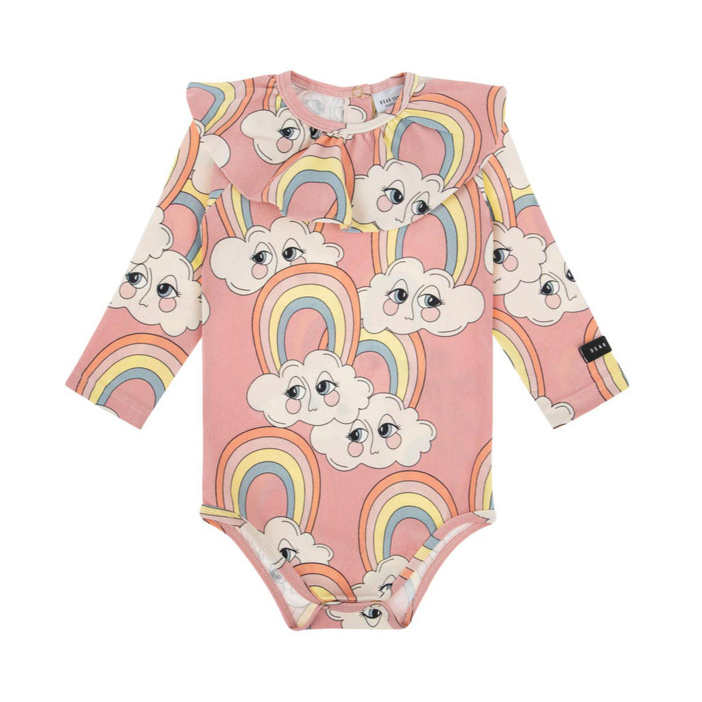 Dear Sophie Rainbow Pink Frilled Bodysuit