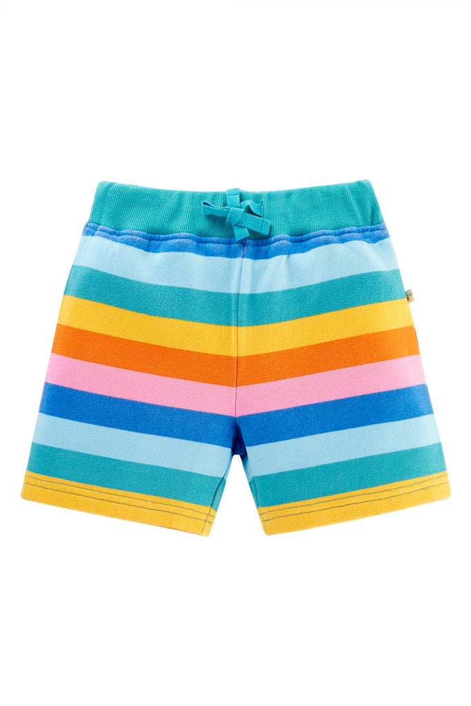 Frugi Sydney Shorts Mid Pink Rainbow Stripe