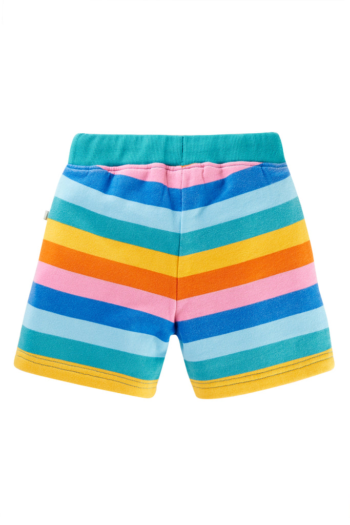 Frugi Sydney Shorts Mid Pink Rainbow Stripe