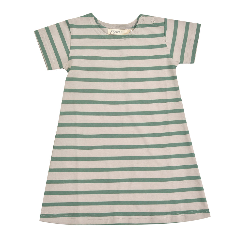 Breton dress - pebble/ivy