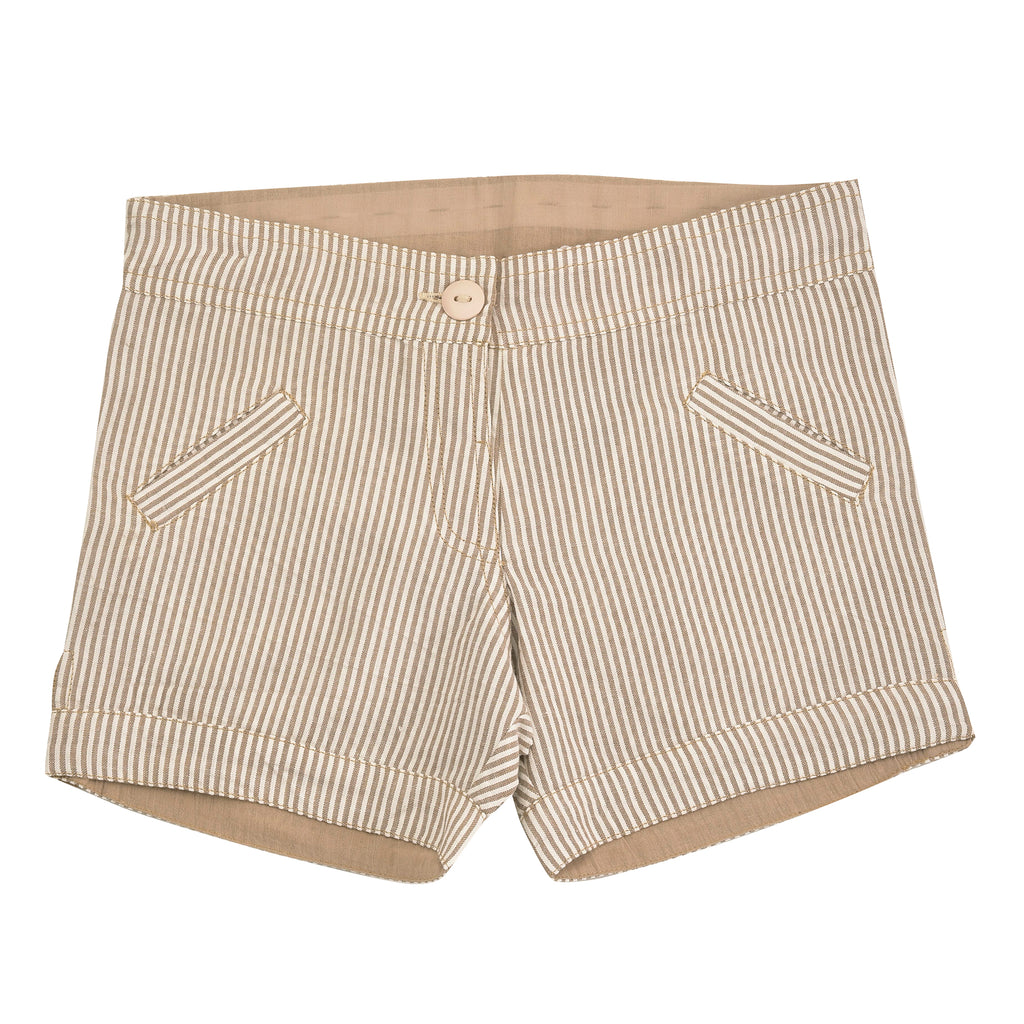 Girls shorts (seersucker) taupe