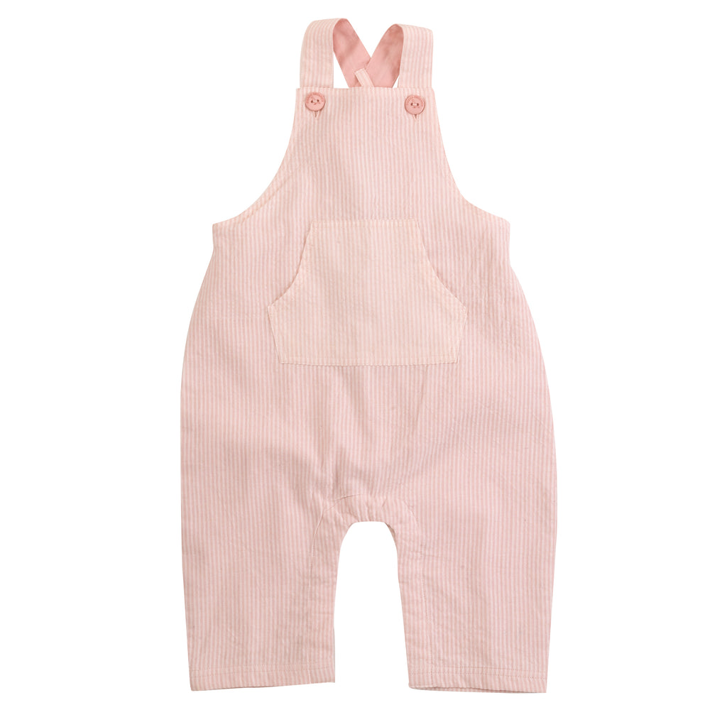 Pigeon Organics Baby Dungarees (seersucker) Pink