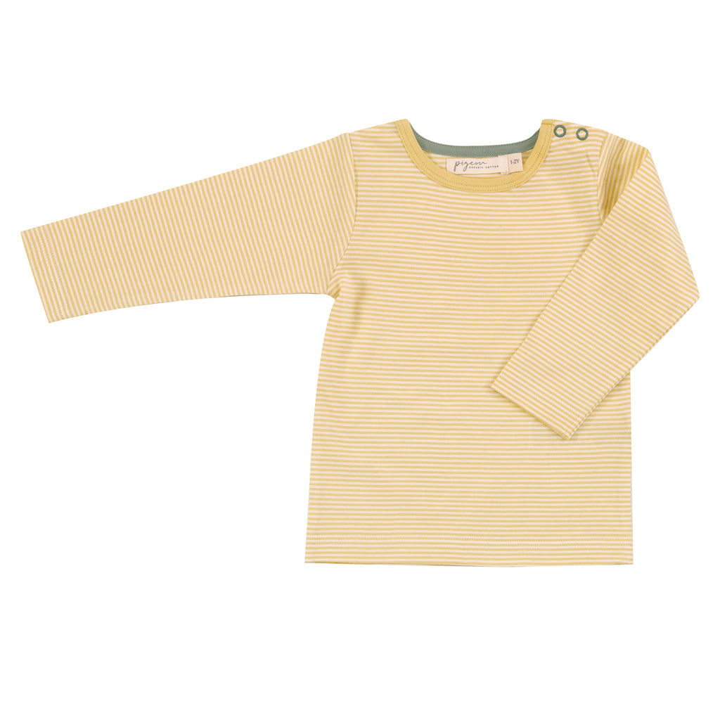 Pigeon Organics Long sleeve T-shirt (fine stripe) Yellow