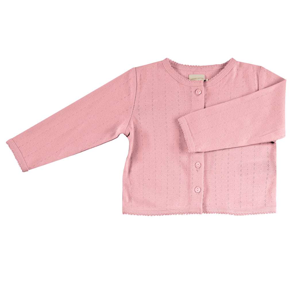 Pigeon Oganics Pointelle cardigan, Pink