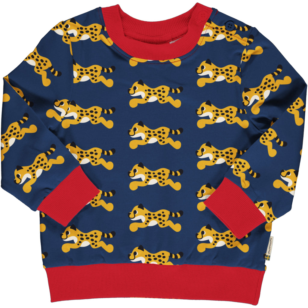 Maxomorra Sweatshirt Button Cheetah