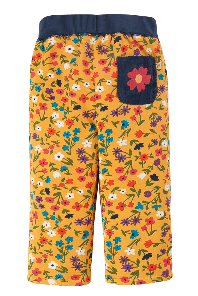 Frugi Reversible Cord Trousers Blue Wild Flowers