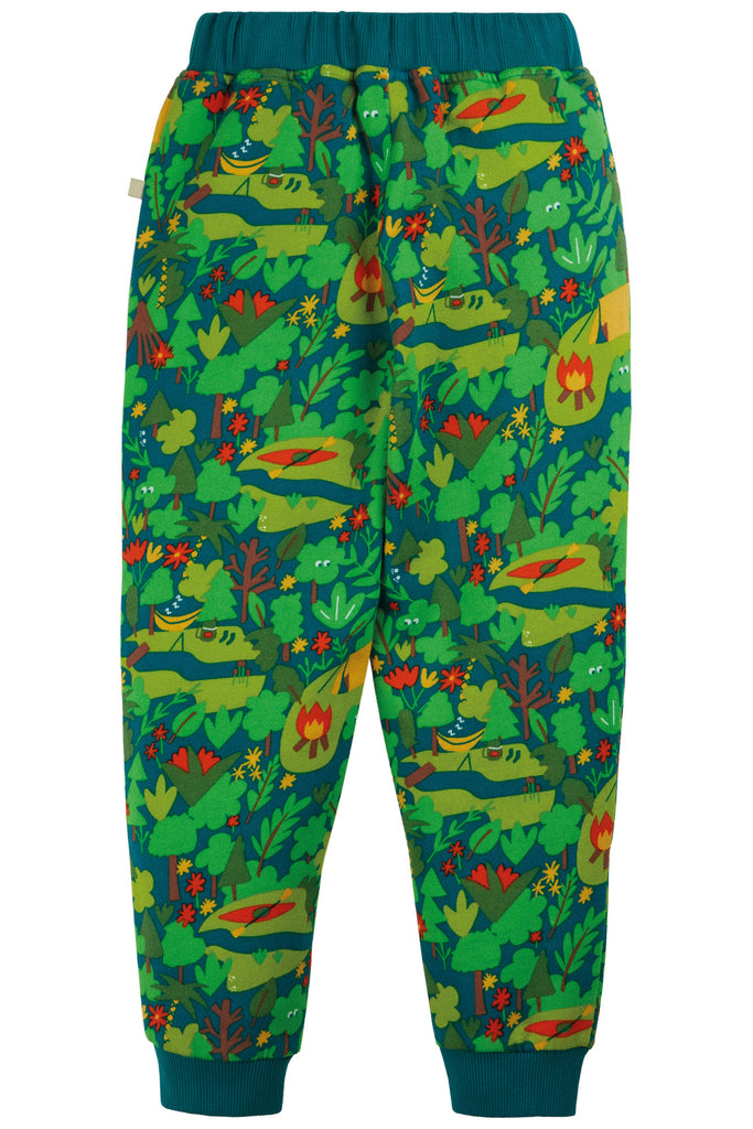 Frugi Printed Snug Joggers Deep Spruce Camping