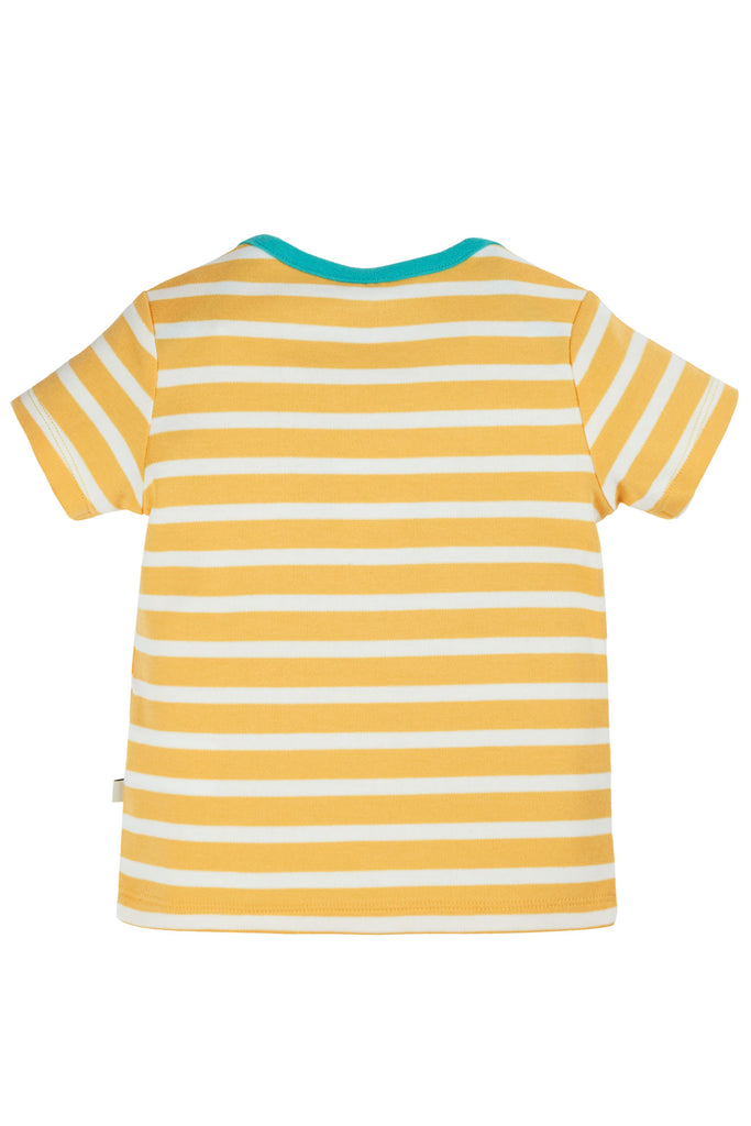 Frugi Bobster Interactive T Shirt Bumblebee stripe Flower