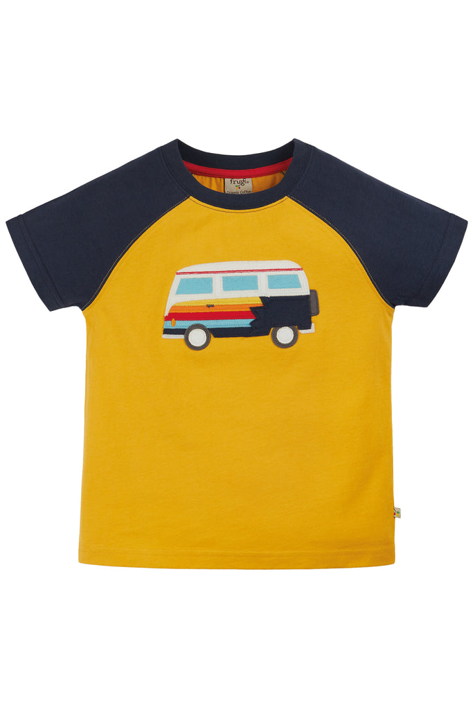 Frugi Rafe Raglan T-Shirt Bumblebee/Camper