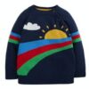 Frugi Jett jumper Indigo Rainbow Scene